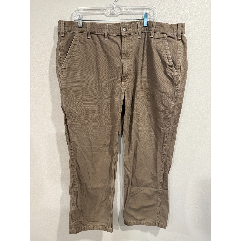 Carhartt Chino Pants Men's‎ 44 X 32 Brown Cotton Slash Pockets Workwear Straight